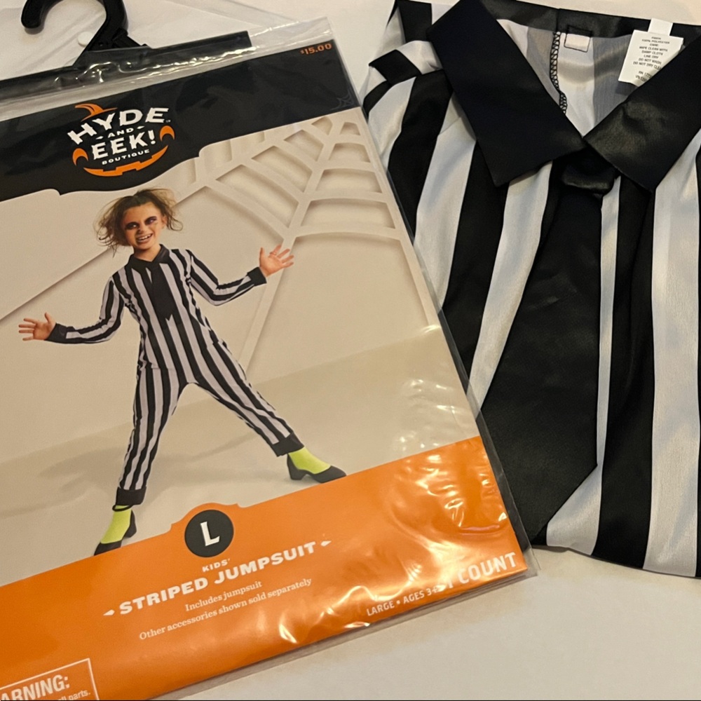 Black and White Striped Jumpsuit Costume